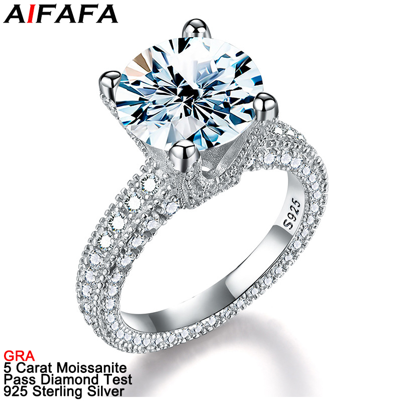 Sterling Silver Ring - 5 karaat echte Moissanite diamanten ringen