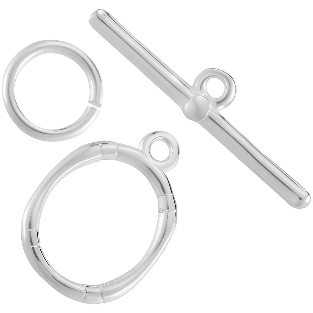 Sterling Silver Ring - Messing Toggle-sluitingen met messing springringen 925
