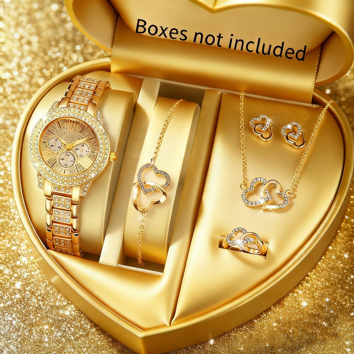Jewelry Box Watches Bracelets - 6 STKS Luxe Strass Vrouwen Horloge
