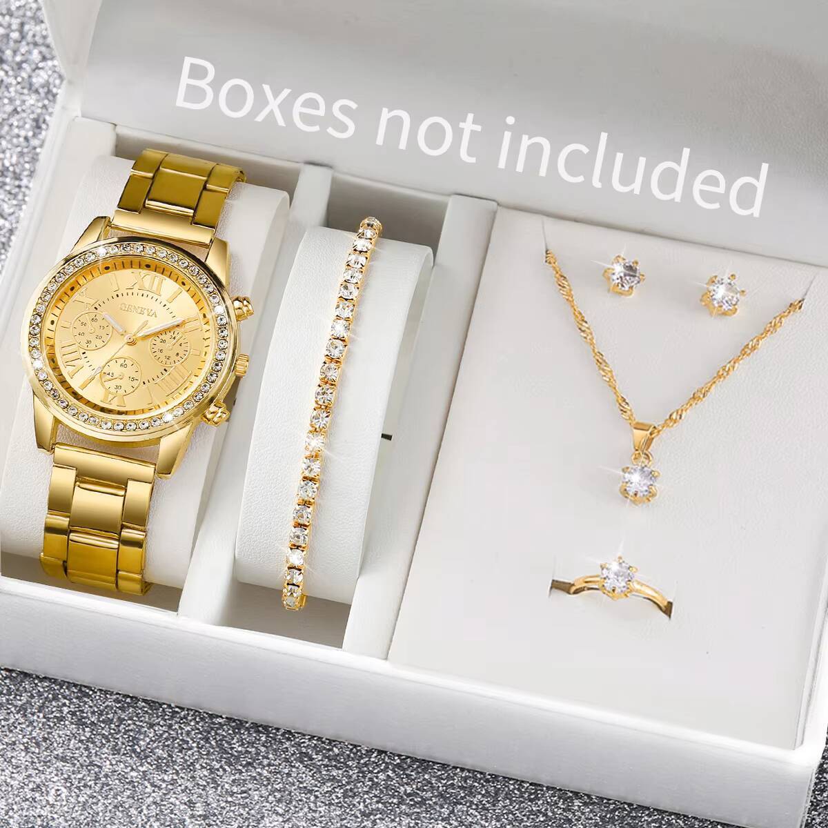 Jewelry Box Watches Bracelets - 6 stks/set mode strass dameshorloges analoog