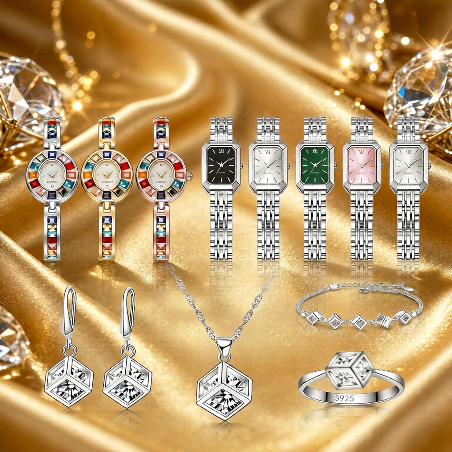 Best Jewelry Watches For Women - Prachtige 925 sterling zilveren geometrie kristal