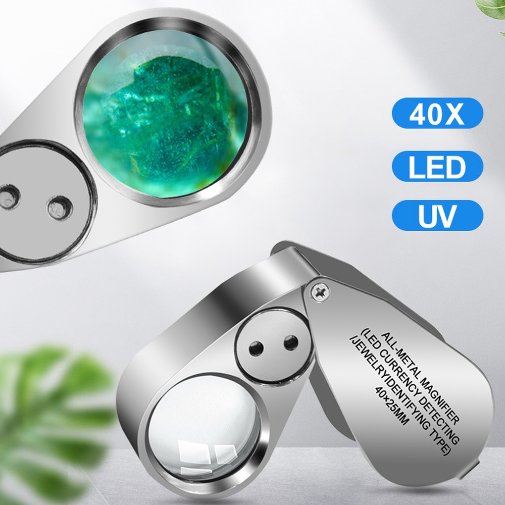 Collectors Coins Jewelry & Watches Of Smithtown Photos - 40X Hoge helderheid opvouwbare vergrootglas LED-verlichte