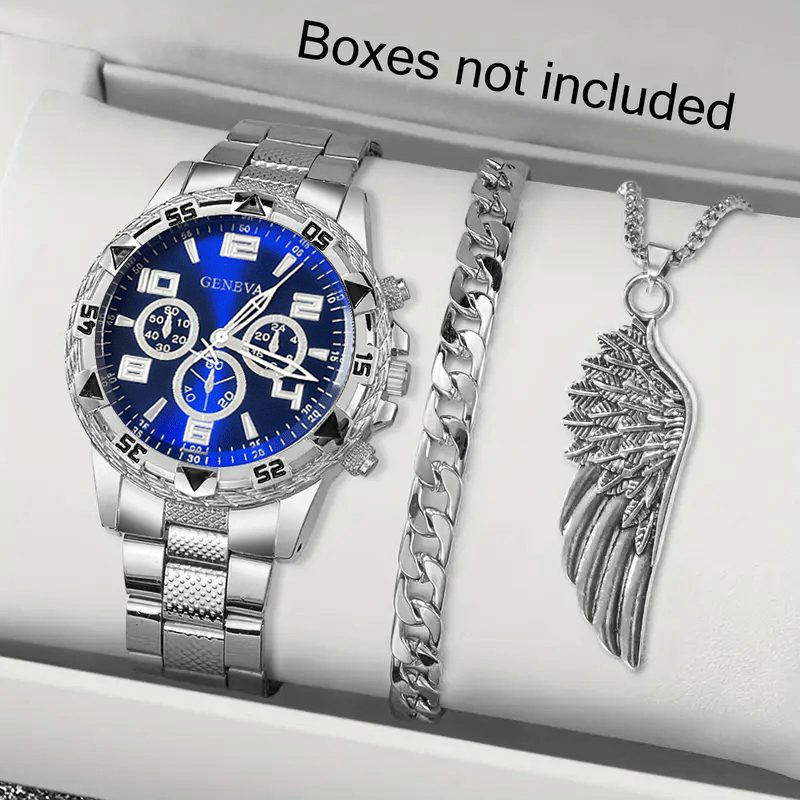 Moments Watches & Jewelry Vaughan Mills - Klassieke minimalistische herenhorloge-decoratieset, herenhorloge met roestvrijstalen