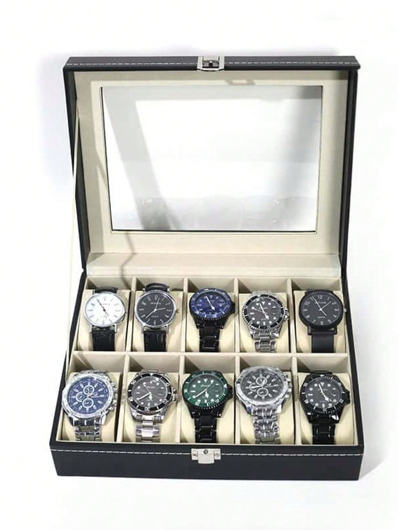 Jewelry Watches Women - Leren horlogedoos met slot, grote capaciteit