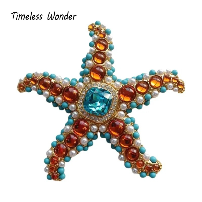 Vintage Brooch Pin - Tijdloze Wonder Retro Zirkoon Geo Glas