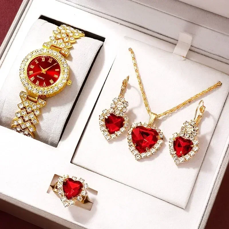 Jewelry Watches Luxury - Gouden Luxe Horloge Vrouwen Ring Ketting