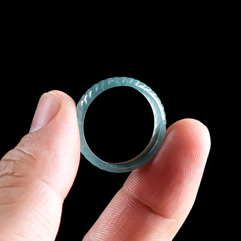 Jewelry & Watches Review - Blauwe echte Birmese Jadeiet ringen luxe