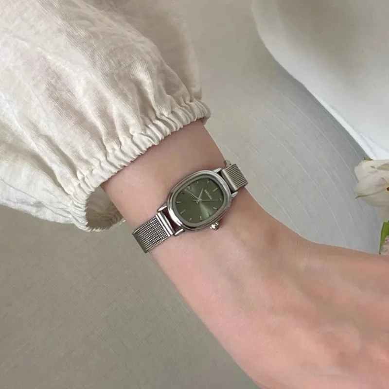 Jewelry Watches Women - Kleine Ovale Wijzerplaat Groen Horloge Eenvoudige