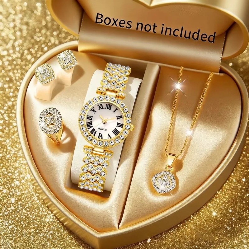 5 STKS Luxe Strass Dameshorlog - Jewelry Watches Luxury recensie en prijs