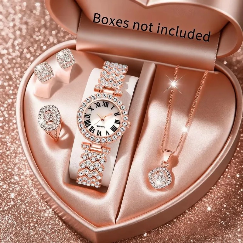 5 STKS Luxe Strass Dameshorlog - Jewelry Watches Luxury recensie en prijs