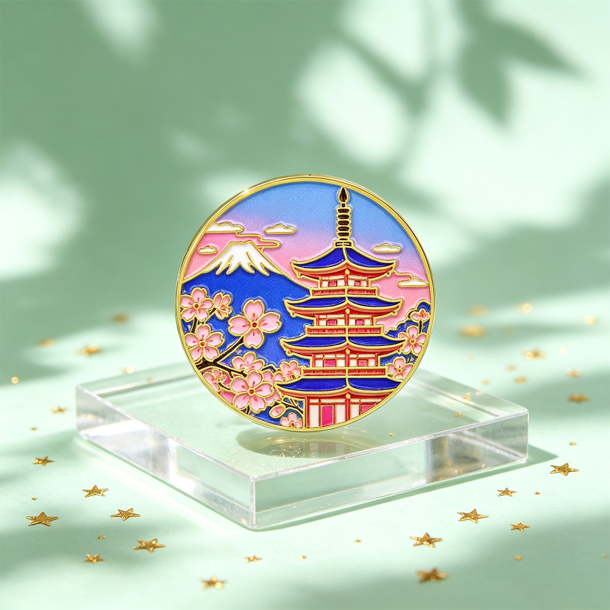 Japanse kersenbloesem emaille  - Vintage Brooch Pin recensie en prijs
