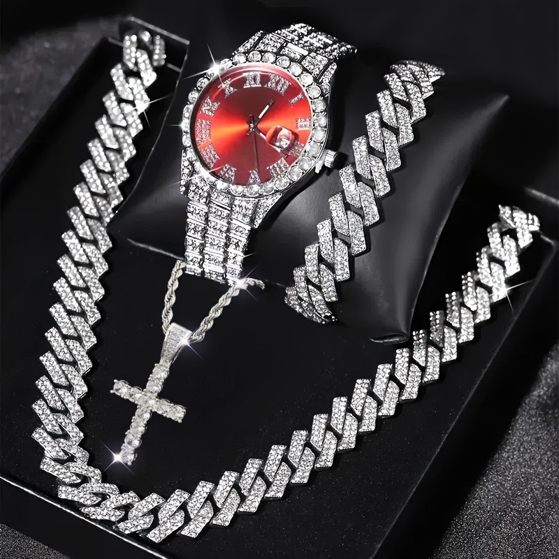 3/4PCS Hip Hop Iced Out herenh - Icebox Jewelry Watches recensie en prijs