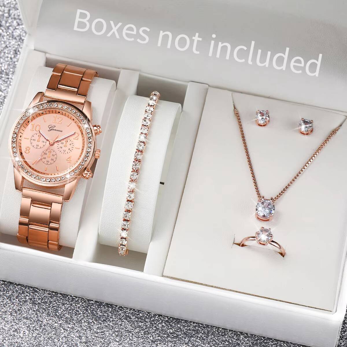 6 stks/set mode strass damesho - Jewelry Box Watches Bracelets recensie en prijs