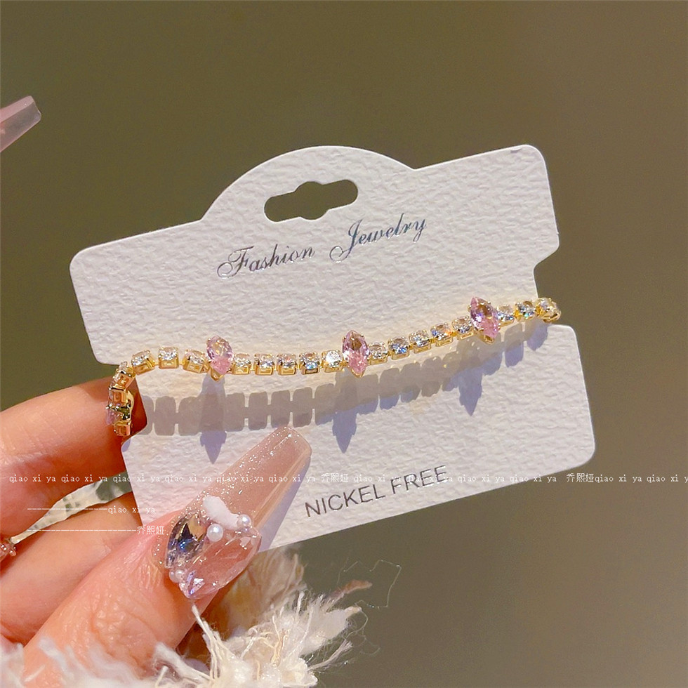 Roze volledige diamant zirkoon - Best Jewelry Watches For Women recensie en prijs