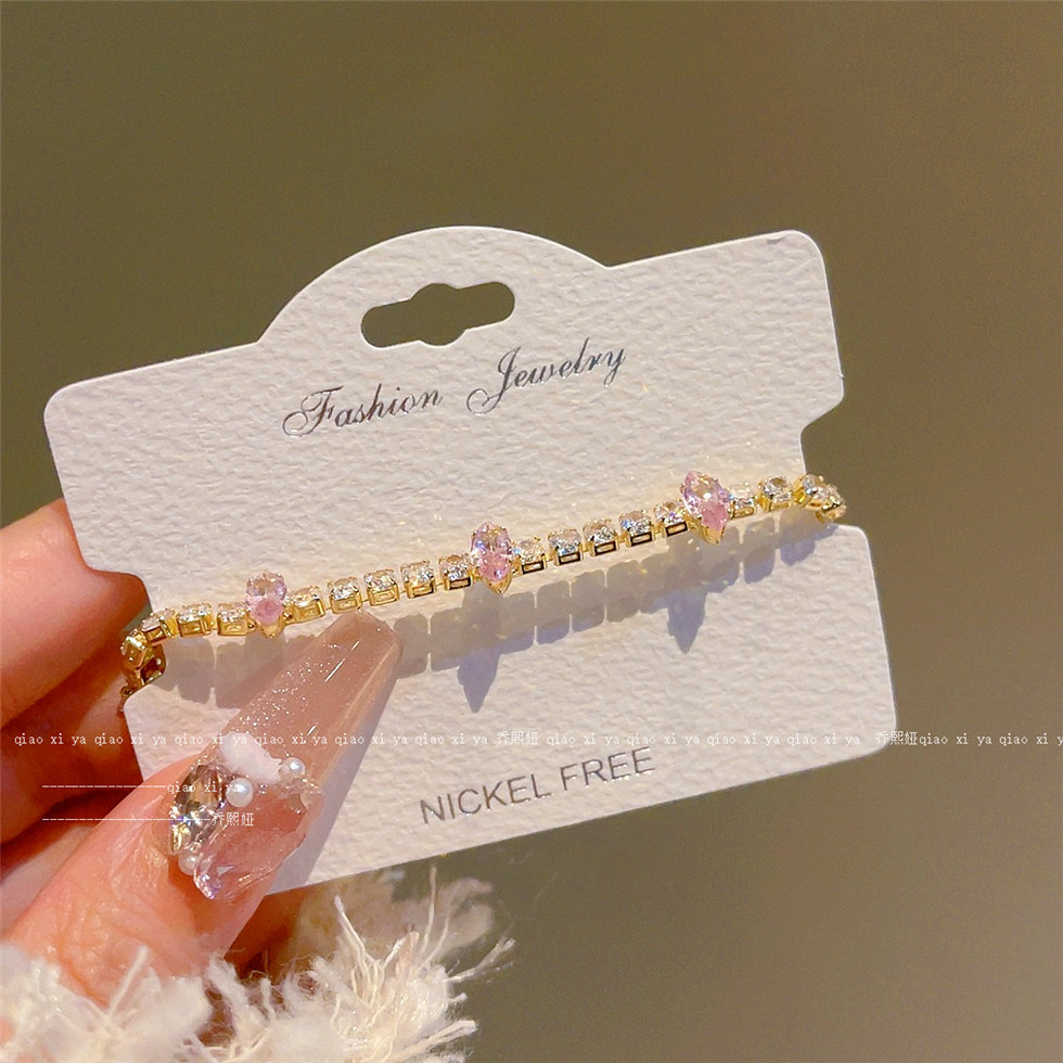 Roze volledige diamant zirkoon - Best Jewelry Watches For Women recensie en prijs