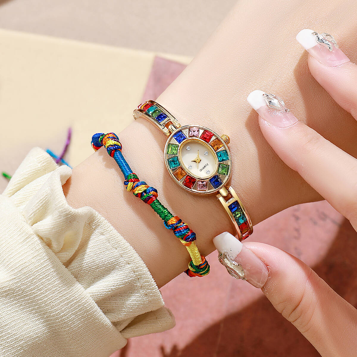 2 stks/set Luxe Strass Vrouwen - Jewelry Watches Women recensie en prijs